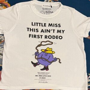 Small Laundry Room White Graphic T-Shirt Little Miss Ain’t My First Rodeo